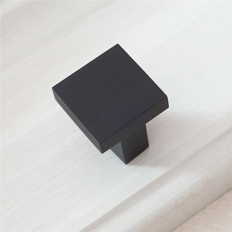 Hvid sort firkantet knap skuffeknap trækker moderne skab / kommode drejeknapper køkken dørhåndtag skab træk knop møbler: D