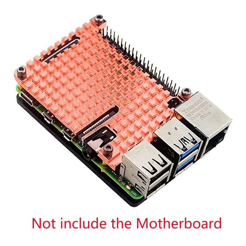 For Raspberry Pi 4B Pure Copper Heatsink Case Acrylic Base Plate Shell Passive Cooling Shell for Raspberry Pi 4B