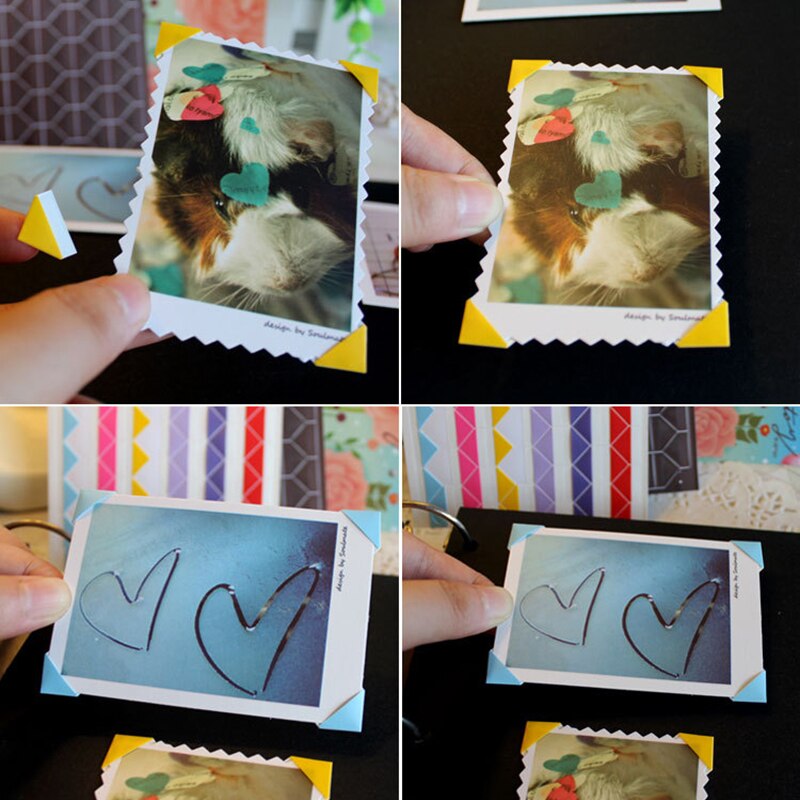 PVC Stickers DIY Photo Albums Frame Corner Paste Manual Photo Album Picture Decoration Accessories