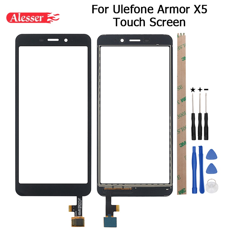 Alesser Voor Ulefone Armor X5 Touch Screen Panel Reparatie Onderdelen 5.5 ''Voor Ulefone Armor X5 Touch Panel Met Gereedschap en Lijm