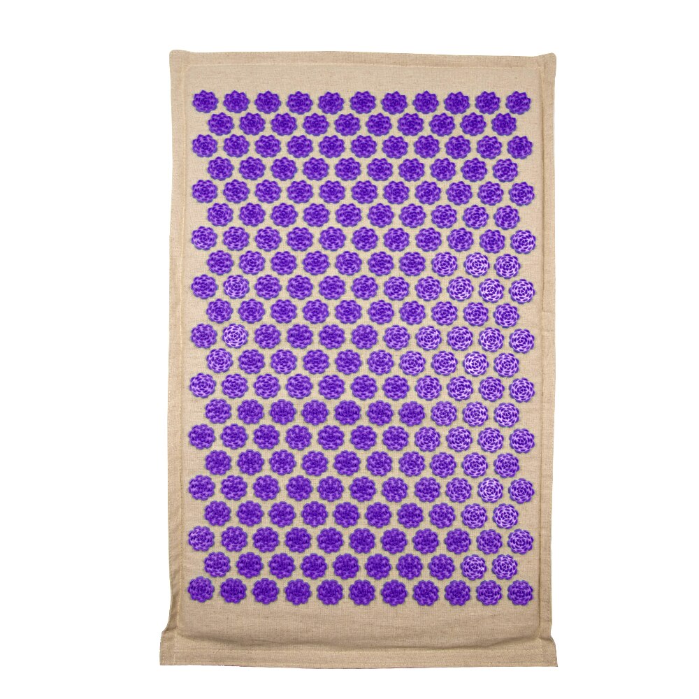 Lotus Acupressuur Mat Coconut Fiber Back Body Massage Mat Met Kussen Ontspanning Stress Relief Massager Kussen Yoga Mat Shiatsu: Purple Mat