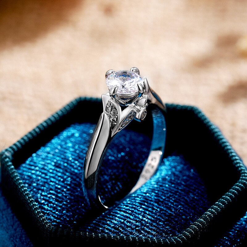 Luxe Cz Ring Delicate Bloem Ring Vrouwen Rose Goud Kleur Glanzende Zirconia Party Dagelijks Wearable Meisje Stijlvolle Sieraden
