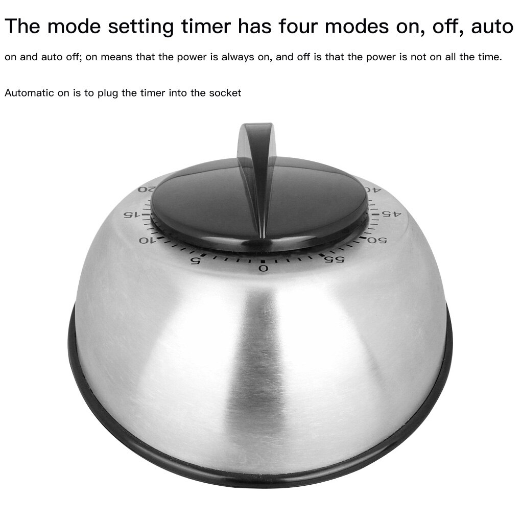 Cooking Wind Up Timer 60-Minute Kitchen Bell Alarm Clockwise Mechanical Countdown Timer Stainless Steel Kitchen Accessories