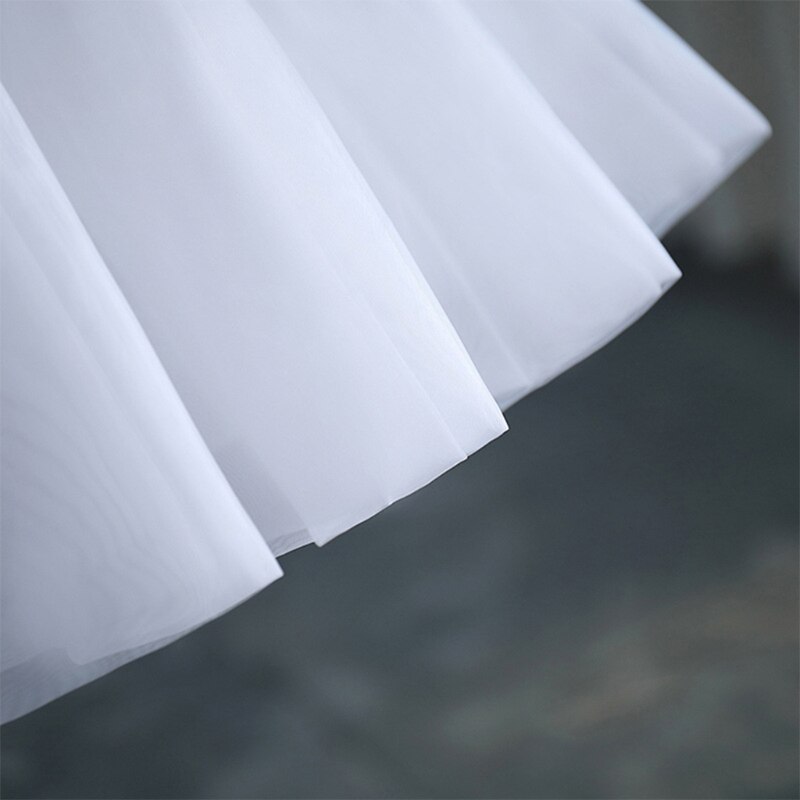 Girls Skirt Short Petticoat Cosplay Lace Fishbone Lolita Slip Liner White Elastic Waist Petticoats