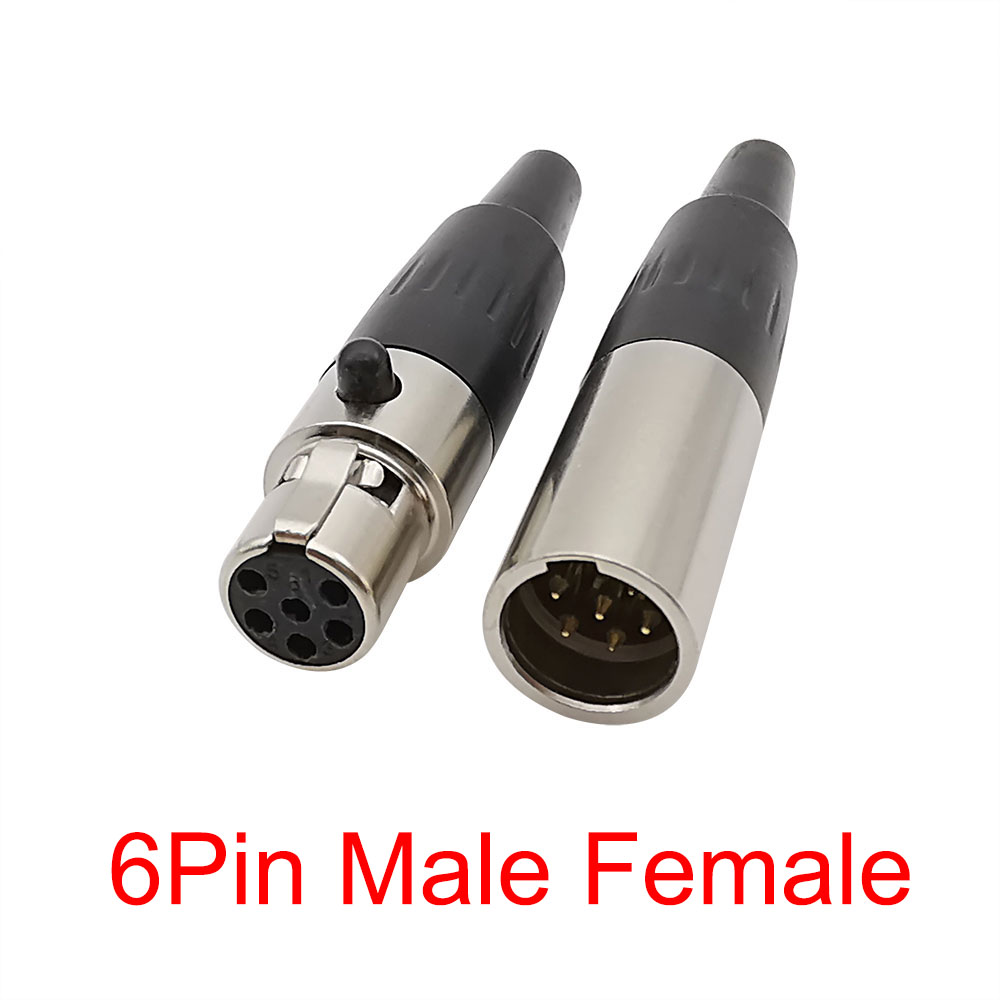 Mini XLR 3 pines 4 pines 5 pines 6 pines enchufe hembra macho micrófono conector de Audio Cable adaptador de micrófono de soldadura: Azul