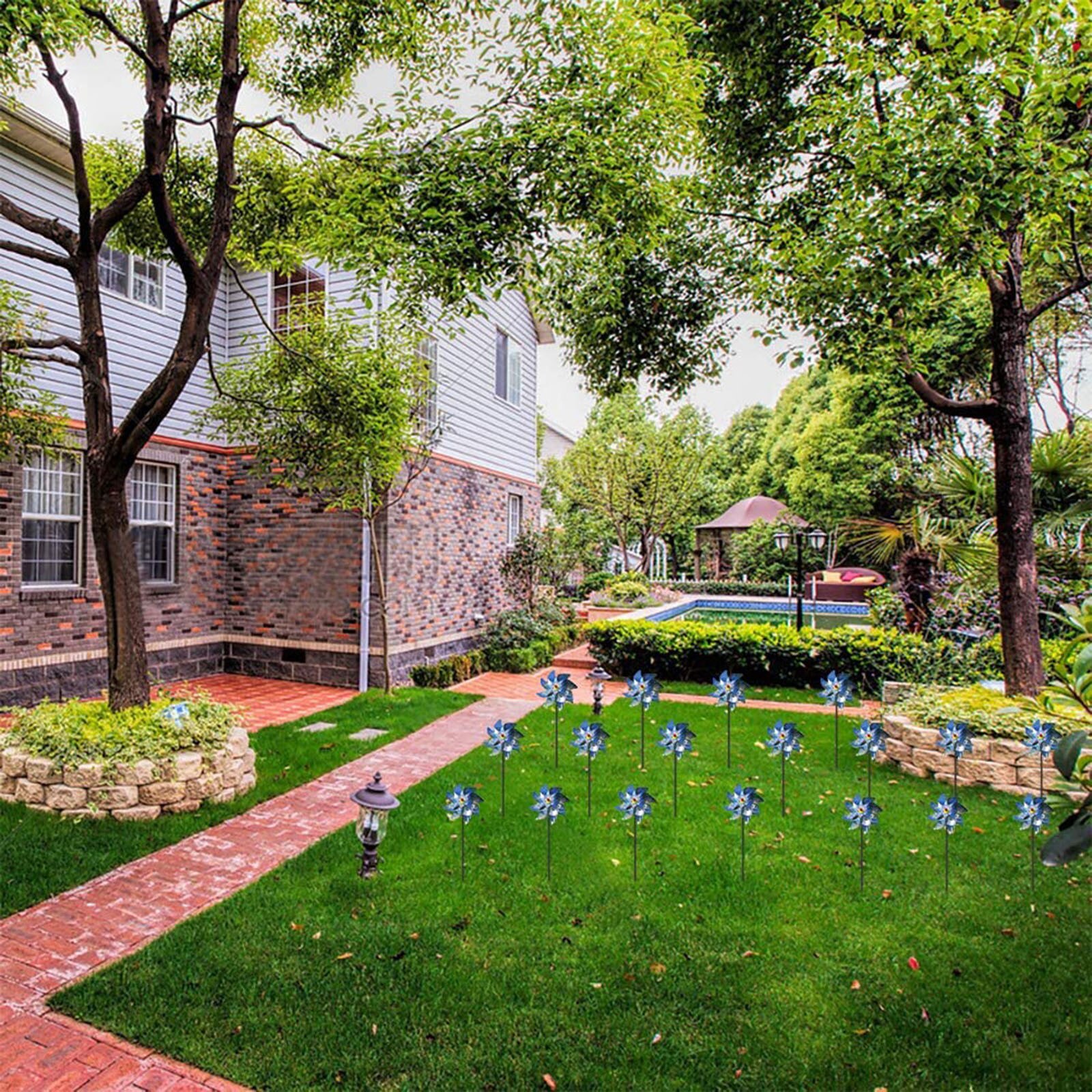5Pcs Tuin Windmolen Outdoor Vogel Proofing Apparaat Repeller Schrikken Magic Apparaat Wind Spinners Reflecterende Sparkly Gazon Decoratie