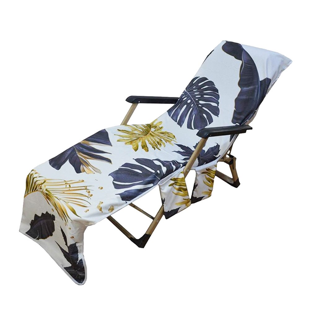 For Sun Lounger Foldable Hotel With Pockets Beach Chair Cover Patio Pool Vacation Soft No Sliding Sunbathing Washable Dustproof: 3