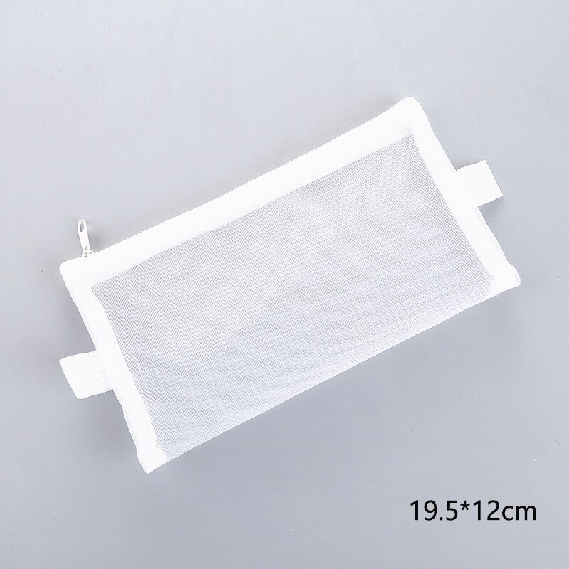 1PC Simple Transparent Mesh Pencil Case Nylon Pen Box Student Office Student Pencil Cases Office School Supplies: 3