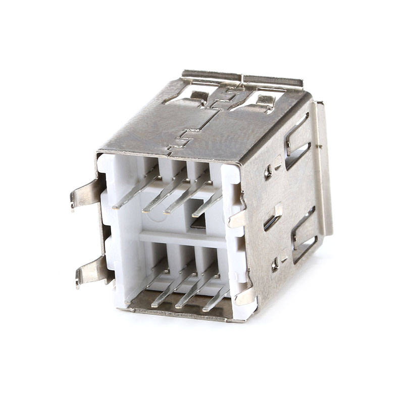10Stck Doppel USB Typ A weiblich Lot Buchsen Stecker PCB Buchse USB-A typ 180 Grad Vertikale 4Stifte