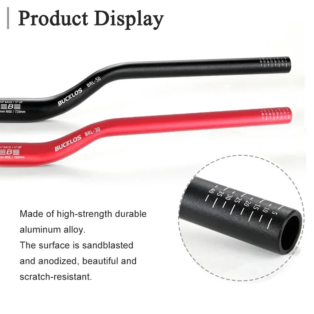 BUCKLOS kierownica roweru górskiego 31.8mm 25.4mm kierownica rowerowa 620/660/720/780mm kierownica MTB ze stopu aluminium części rowerowe