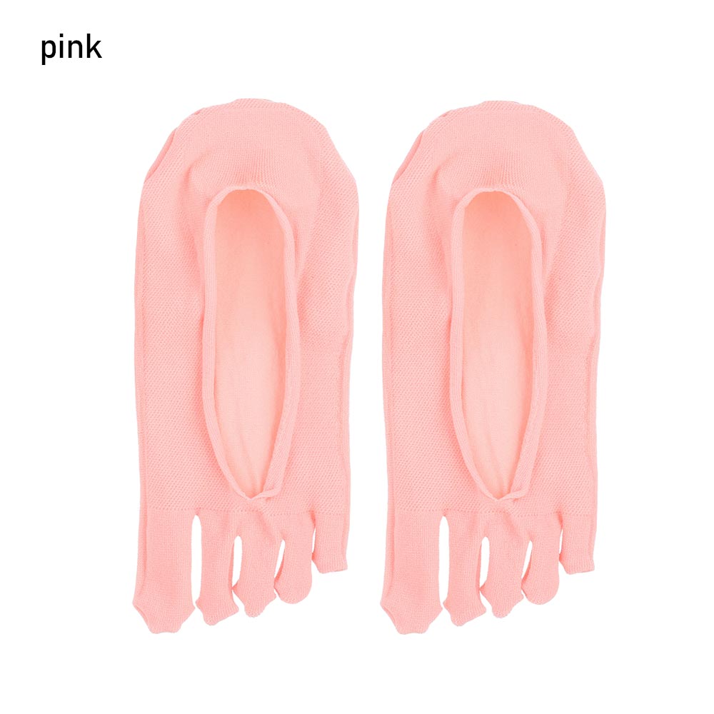 Chaussettes d'été à cinq doigts pour femmes, respirantes, Ultra-fines, coupe basse, doublure, antidérapantes, invisibles: pink
