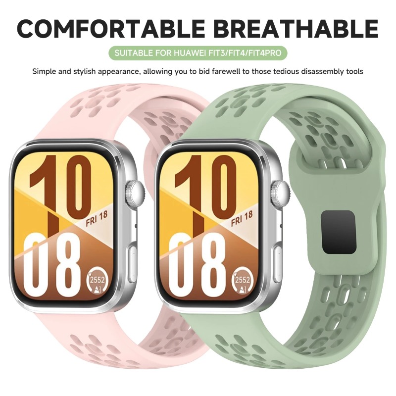 Pustende silikonrem til huawei watch fit 4 pro sport armbånd belte til huawei watch fit 4/ fit 3 båndtilbehør