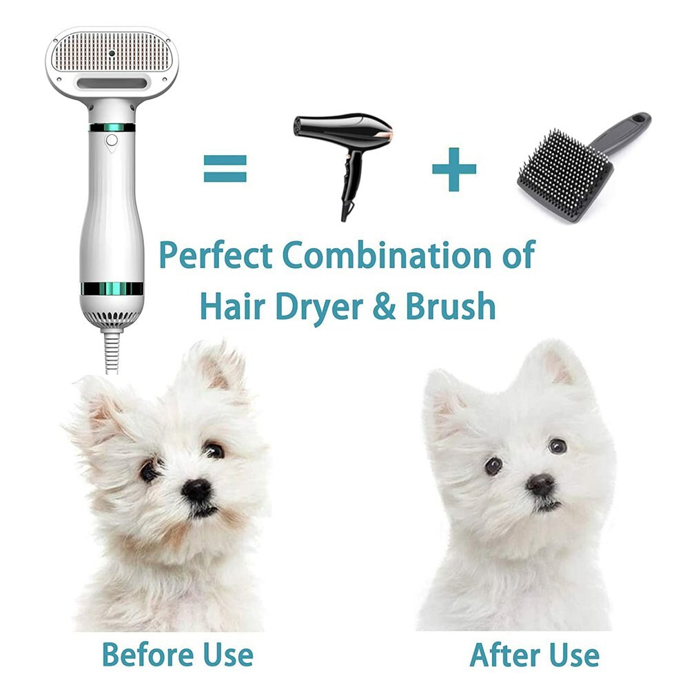 2-In-1 Portable Pet Dog Dryer Dog Hair Dryer And Comb Brush Pet Grooming dryer Cat Hair Comb Dog Fur Blower Low Noise Temprature