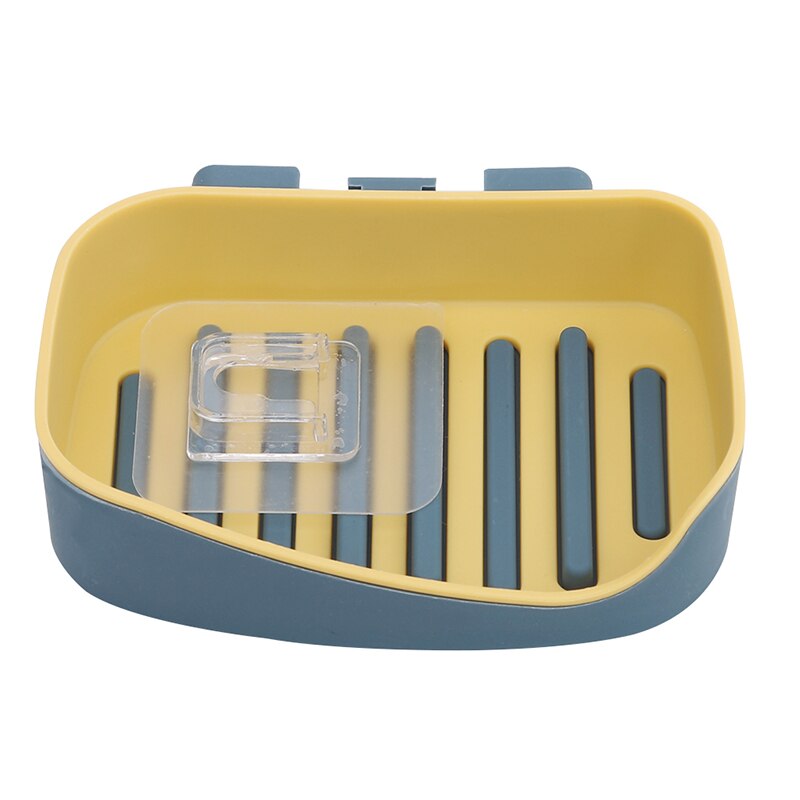 Zeephouder, zuignap, zeepbakje, afvoer, badkamer opbergdoos, gratis perforatie, plastic wandhanger, pastabakje, badkameraccessoires: Geel