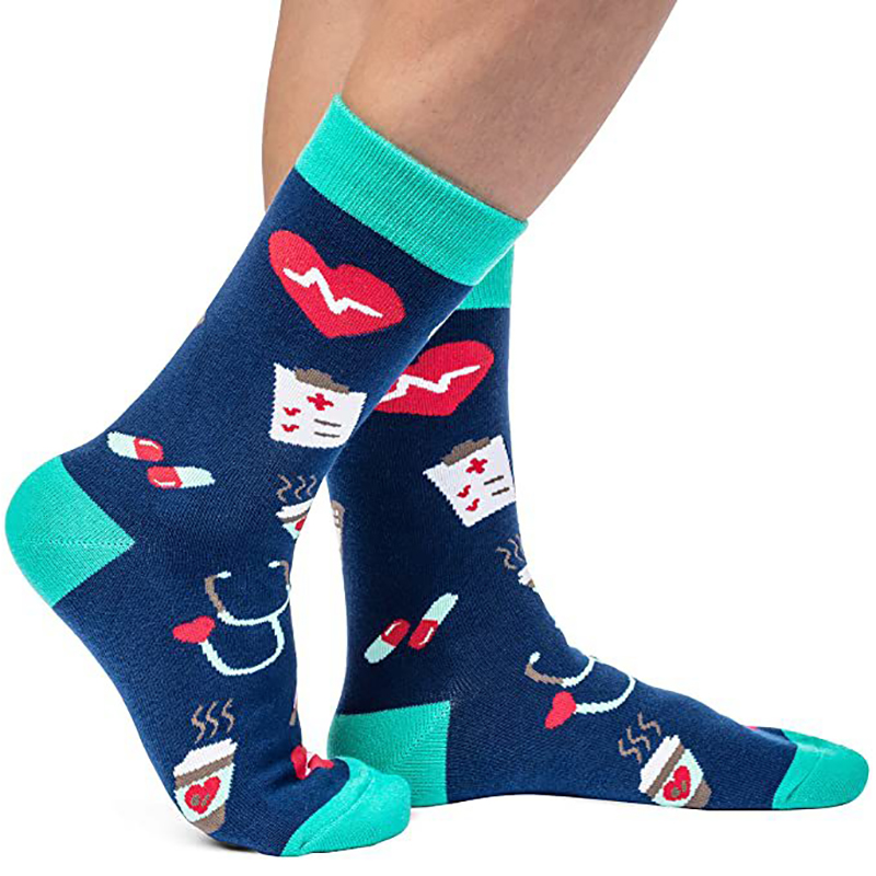 Doctor Nurse Print Greys Anatomy Cotton Socks Casual Breathable Soft Funny Novelty Middle Tube Sock For Friends