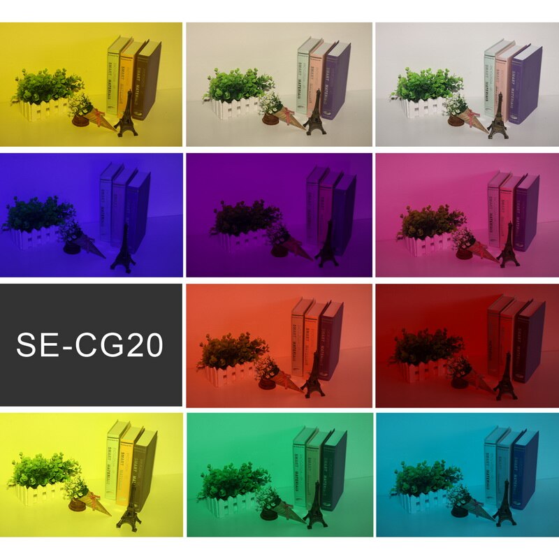 20 pçs selens SE-CG20 flash gel filtros de cor para metz godox d7100 sb910 speedlite speedlight flashgun controle iluminação modificador