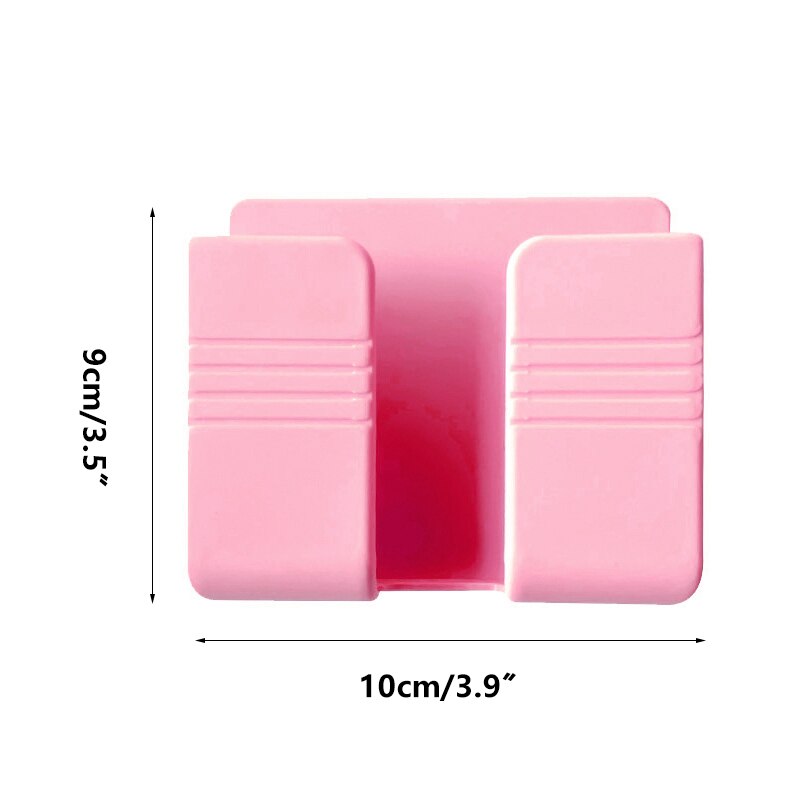 Wall Mounted Organizer Air Conditioner TV Remote Control Storage Box Mobile Phone Plug Holder Multifunction USB Charging Stand: Pink