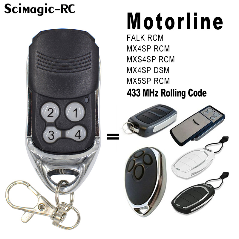 Motorline MX4SP DSM RCM Télécommande Rolling Code 4 Canaux 433.92 MHz Contrôle de Porte Commande de Garage