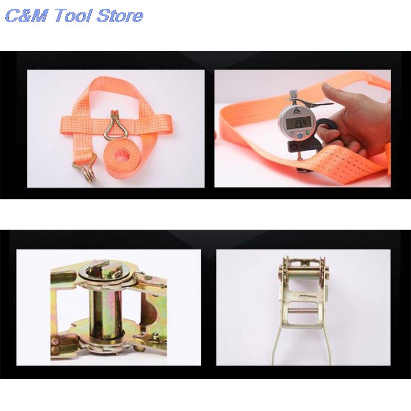 Porable Heavy Duty Tie Down Cargo Strap Luggage Lashing Strong Ratchet Strap Belt With Metal Buckle