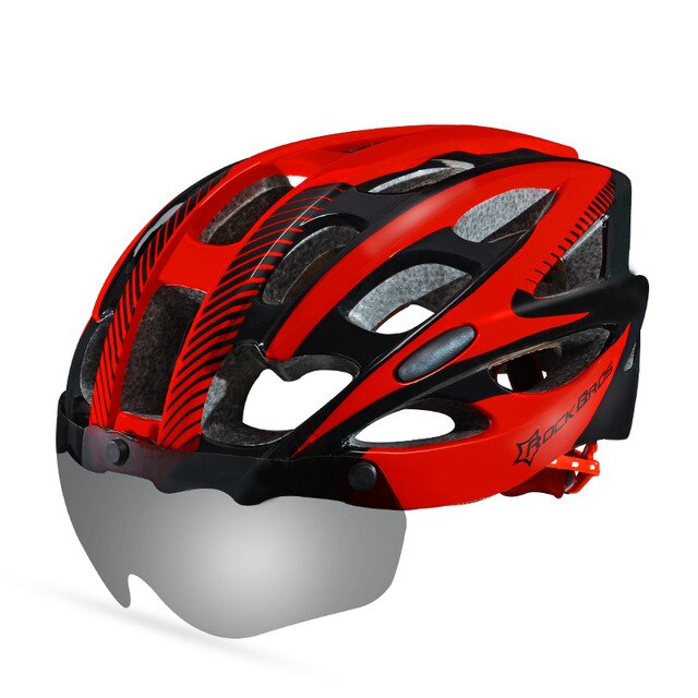 Rockbros Mannen Vrouwen Racefiets Helm Fietsen Eps Integraal Gegoten Helm Mountain Mtb Fiets Veiligheid Helm Met Bril Lens