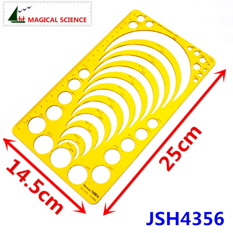 Radius template Semicircle drawing ruler plastic jewelry building templates Flexible JSH4356