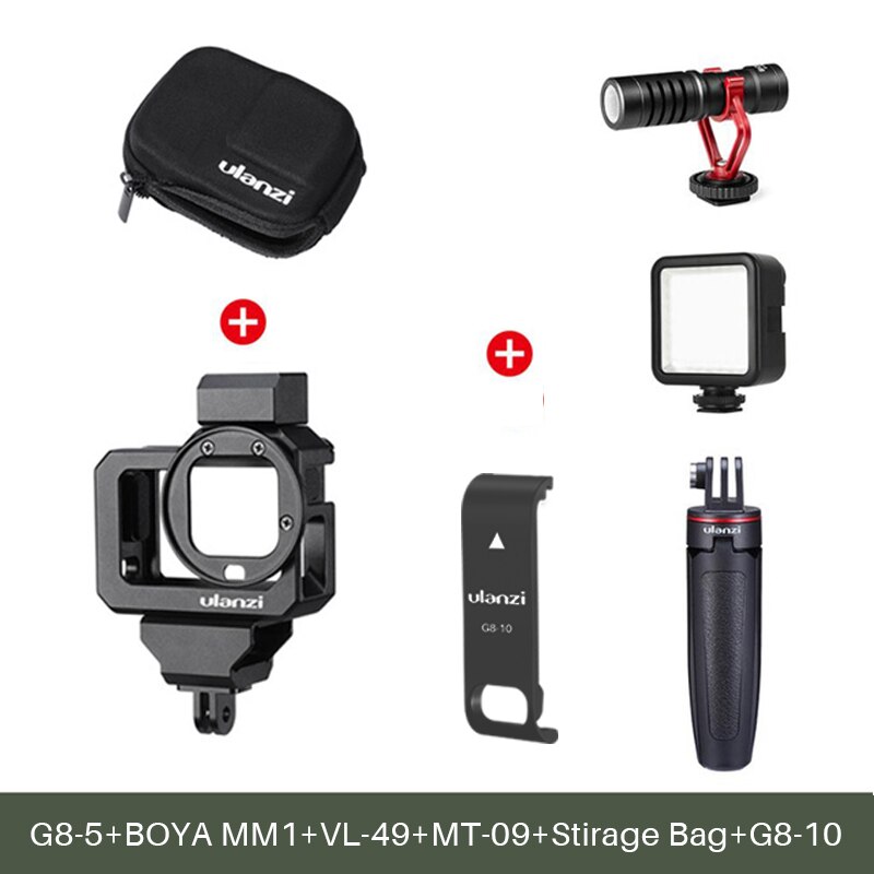 Ulanzi Metalen Vlog Case Kooi Voor Gopro Hero Black 8 Verlengen Koude Shoe Mount Voor Microfoon Led Licht