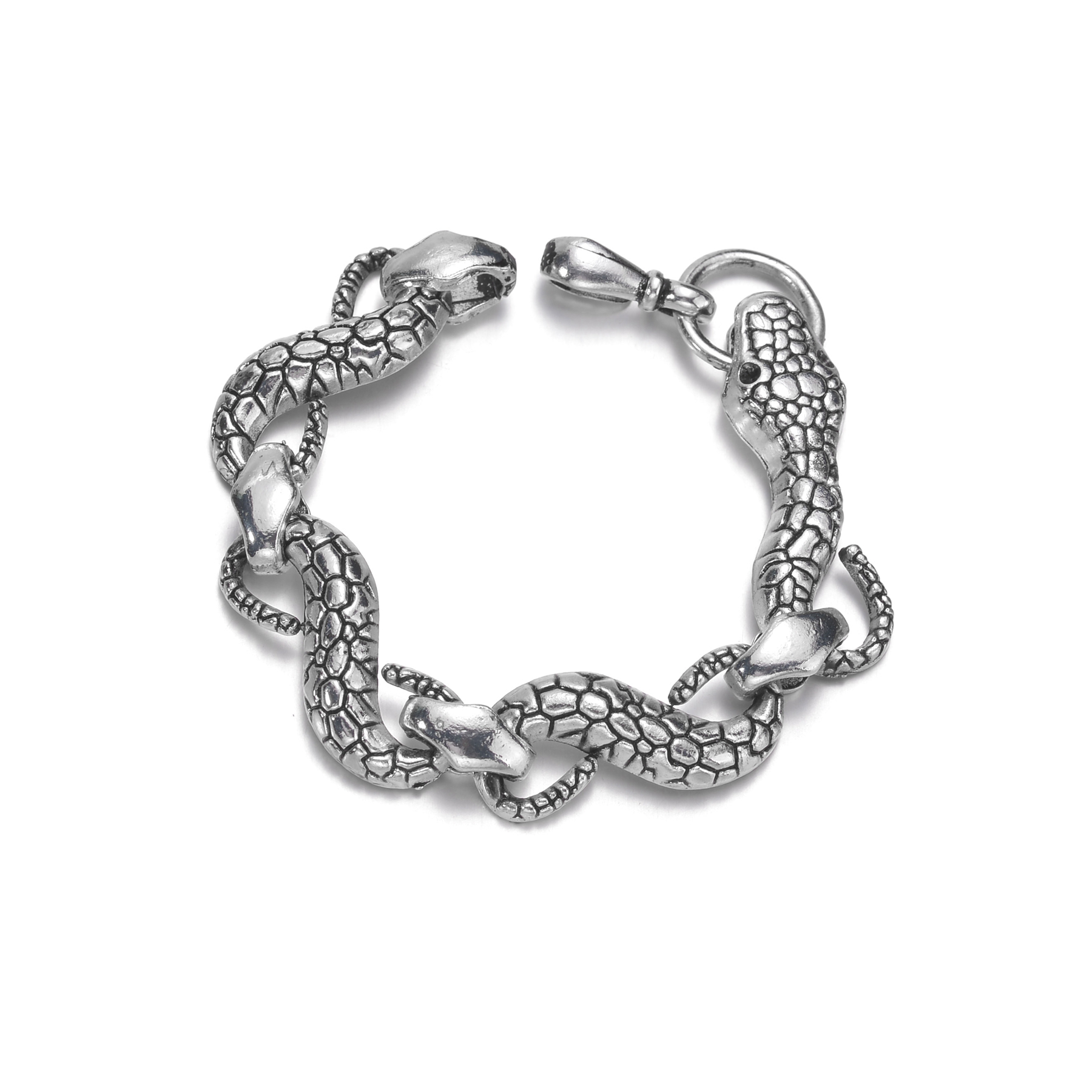 Punk Goth Rvs Cubaanse Ketting Viper Snake Armband voor Mannen Mode Animal Link Armband