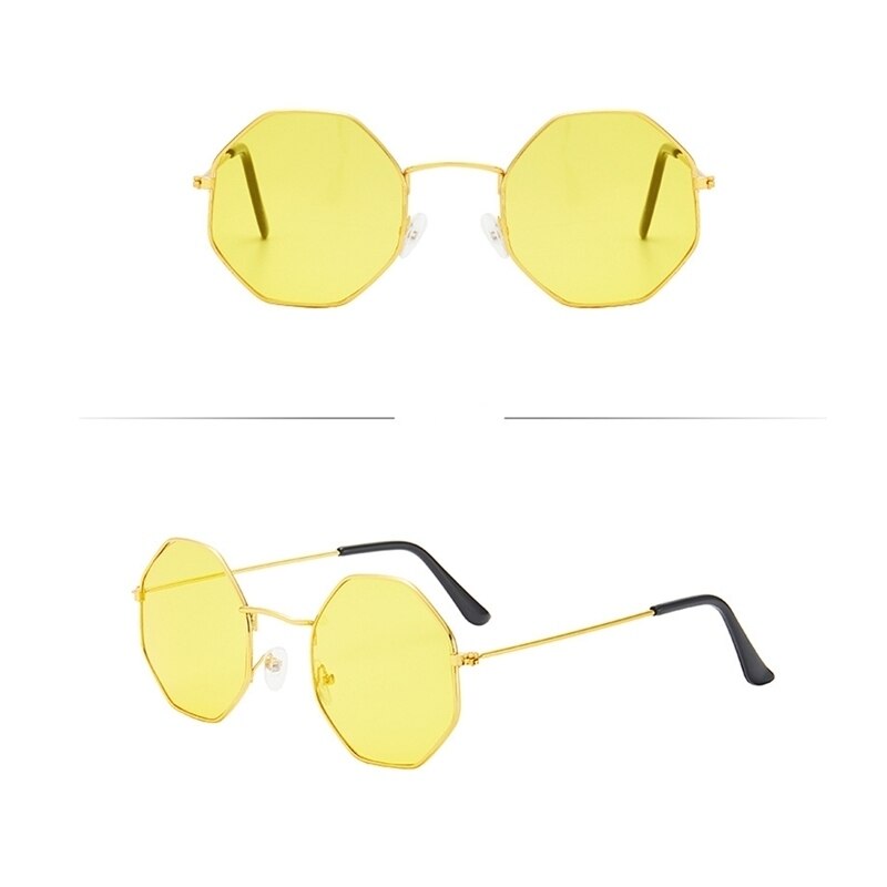 Monturas de gafas de Metal polígono para hombre y mujer, gafas ópticas Retro Vintage, transparentes
