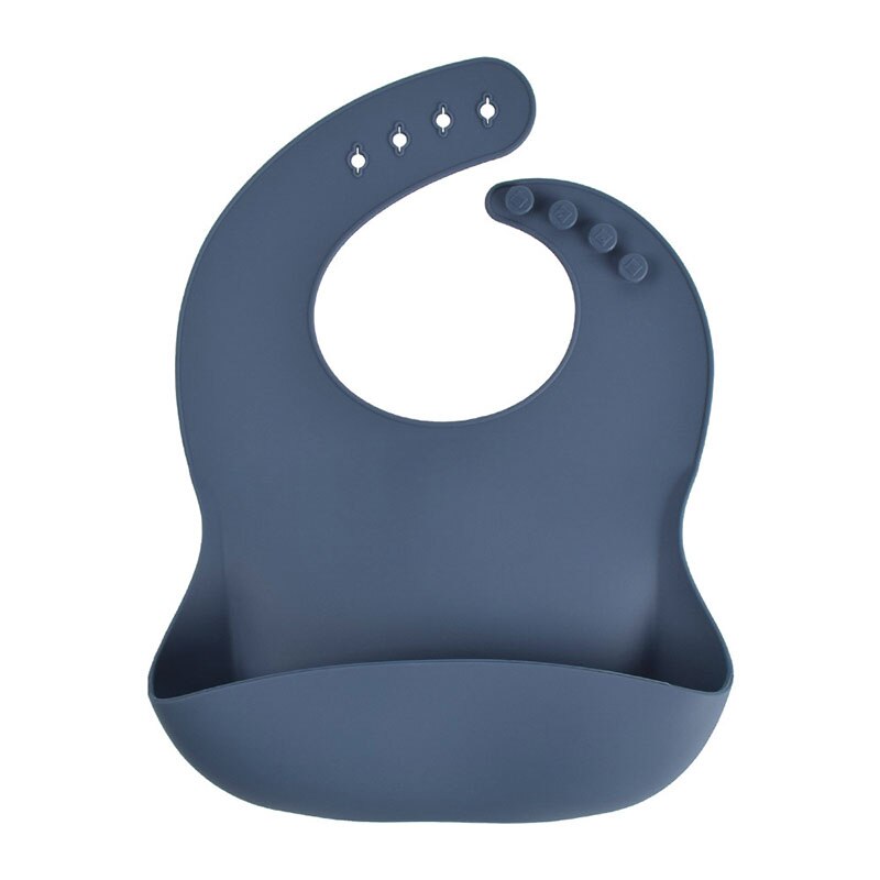 Bavaglino per bambini in Silicone morbido impermeabile tinta unita per bambini ragazza ragazzo bavaglino regolabile per bambini pranzo per bambini roba per l'alimentazione roba per bambini Unisex: deep blue