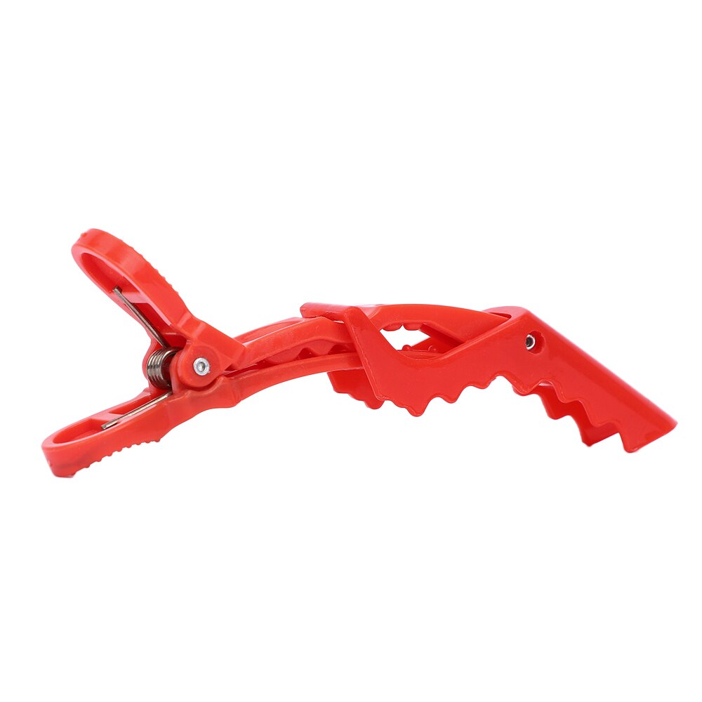 Pinces à cheveux en Crocodile pour femmes, 5 pièces, pinces de coiffeur professionnelles, tondeuse en plastique, épingles à cheveux pour Salon de coiffure: red