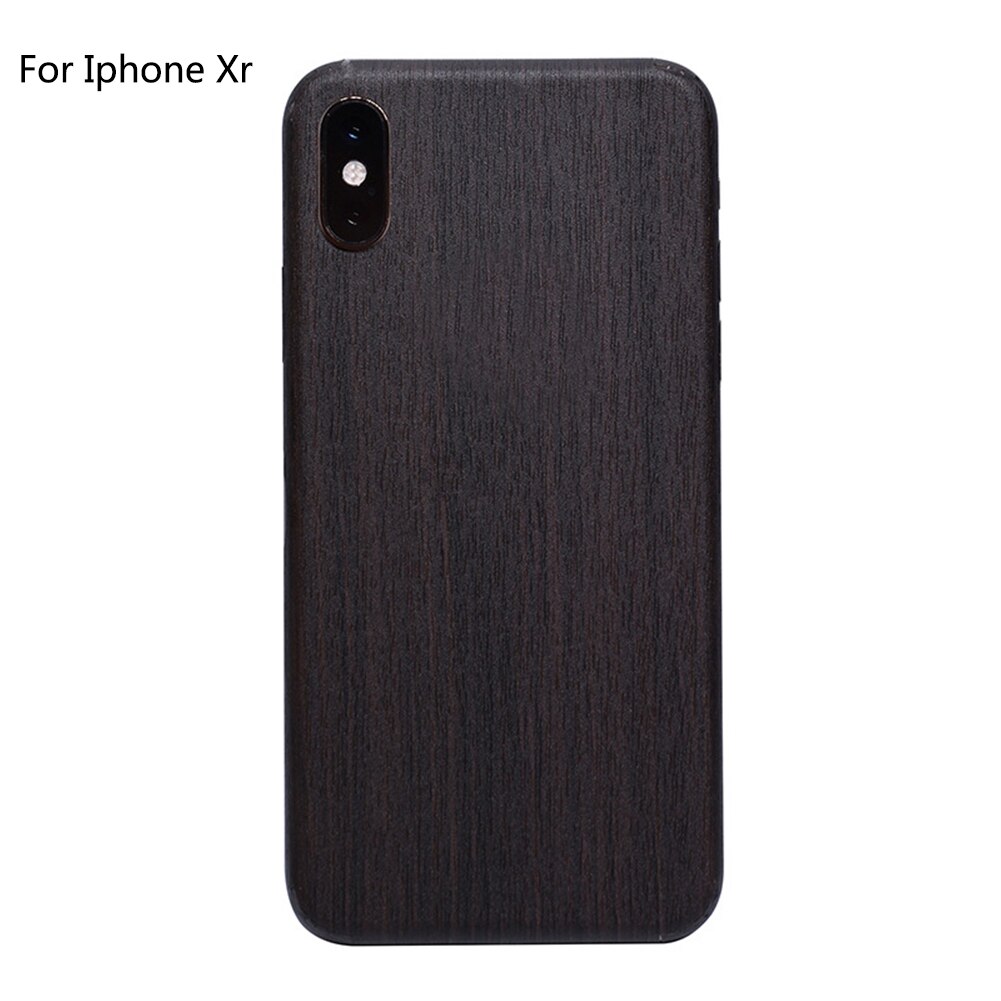 Película Anti arañazos de PVC Vintage cubierta completa removible de grano de madera teléfono pegatina accesorios pieles de protección trasera para IPhone X Xr: Black For Iphone XR