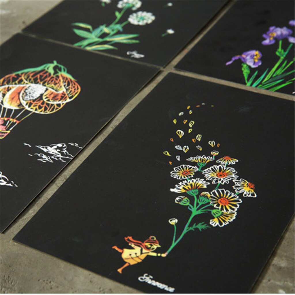 4PC Magic Paper Rainbow Scratch Art Paper Card Paint For Children Paint Postcard Kids DIY Scratch Paper For Boys Girls