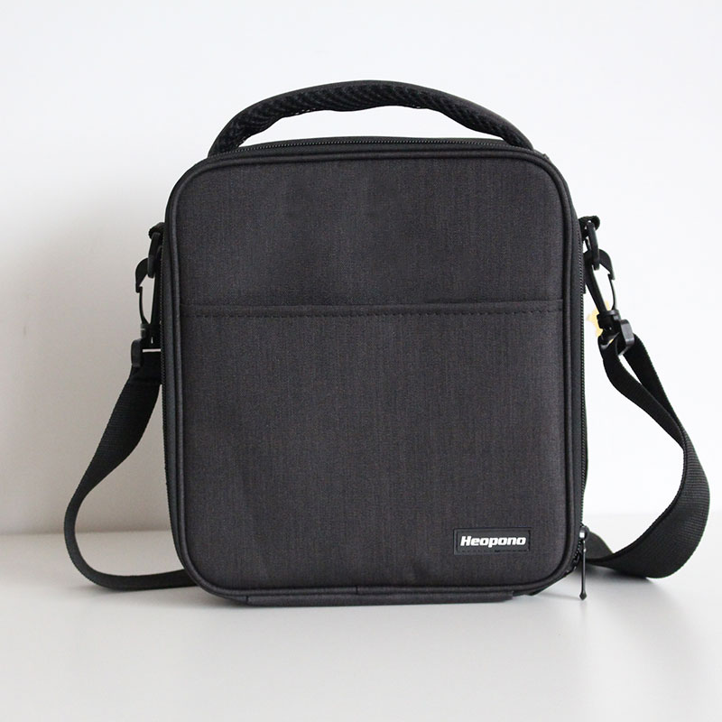 Heopono fitness Poliestere di Alluminio con Cerniera Scatola del dispositivo di Raffreddamento di Modo Nizza di Disegno Crossbody del Sacchetto di Pranzo Termica: nero