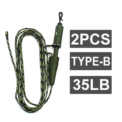 100cm leadcore karpe fiskeline håndlavet klar bundet krog links hår rig gruppe flettet line bly klip karpe fiskegrej kit: 2 stk 35lb type-b