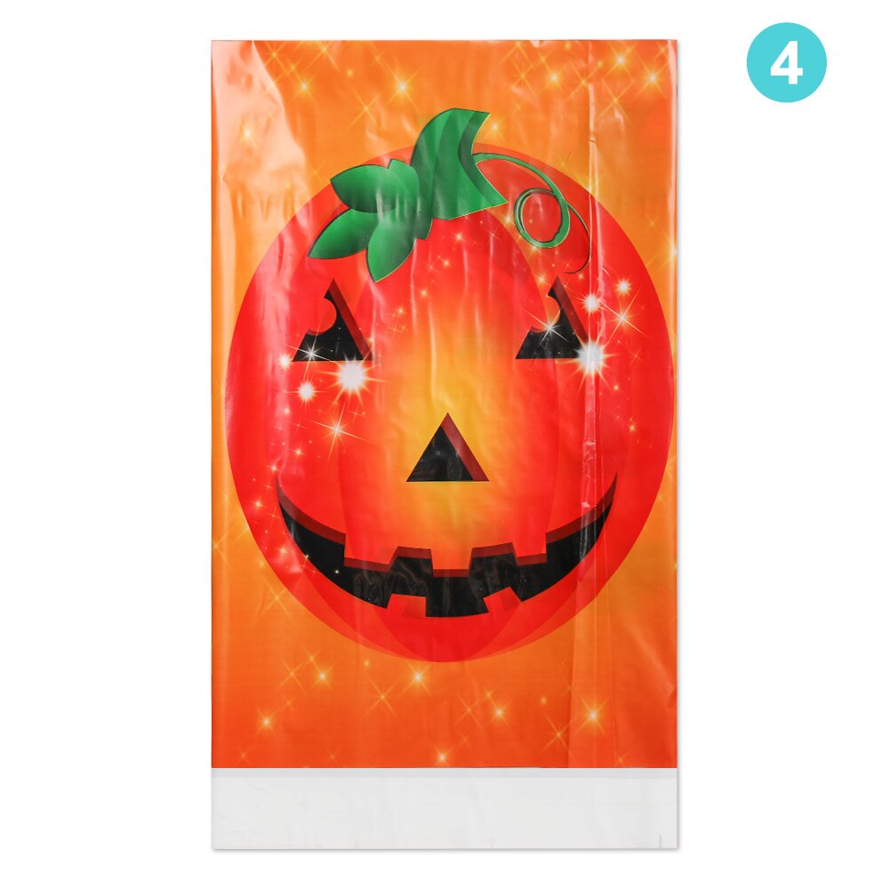 1PC Plastic Waterproof Halloween DisposableTablecloth Greaseproof Pumpkin Skeleton Table Cover Kitchen Halloween Supplies: 4