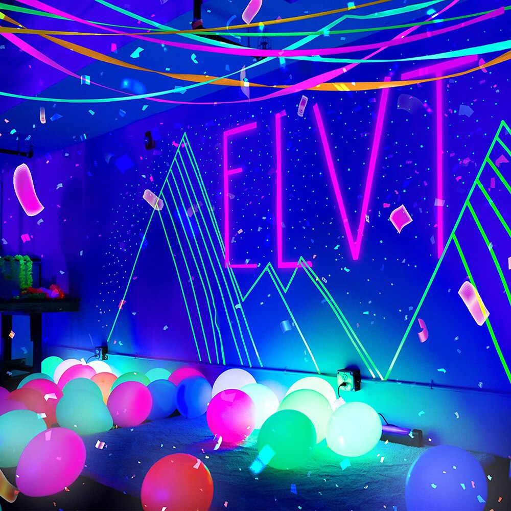 8pcs Glow in The Dark Streamers Blacklight Party Streamer Decorations Neon Crepe Paper Streamers Party Supplies Fluorescent