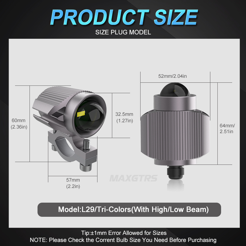 Faro LED Universal para motocicleta, lente de proyector de doble Color para ATV, Scooter, conducción para Cafe Racer, lámpara de foco auxiliar