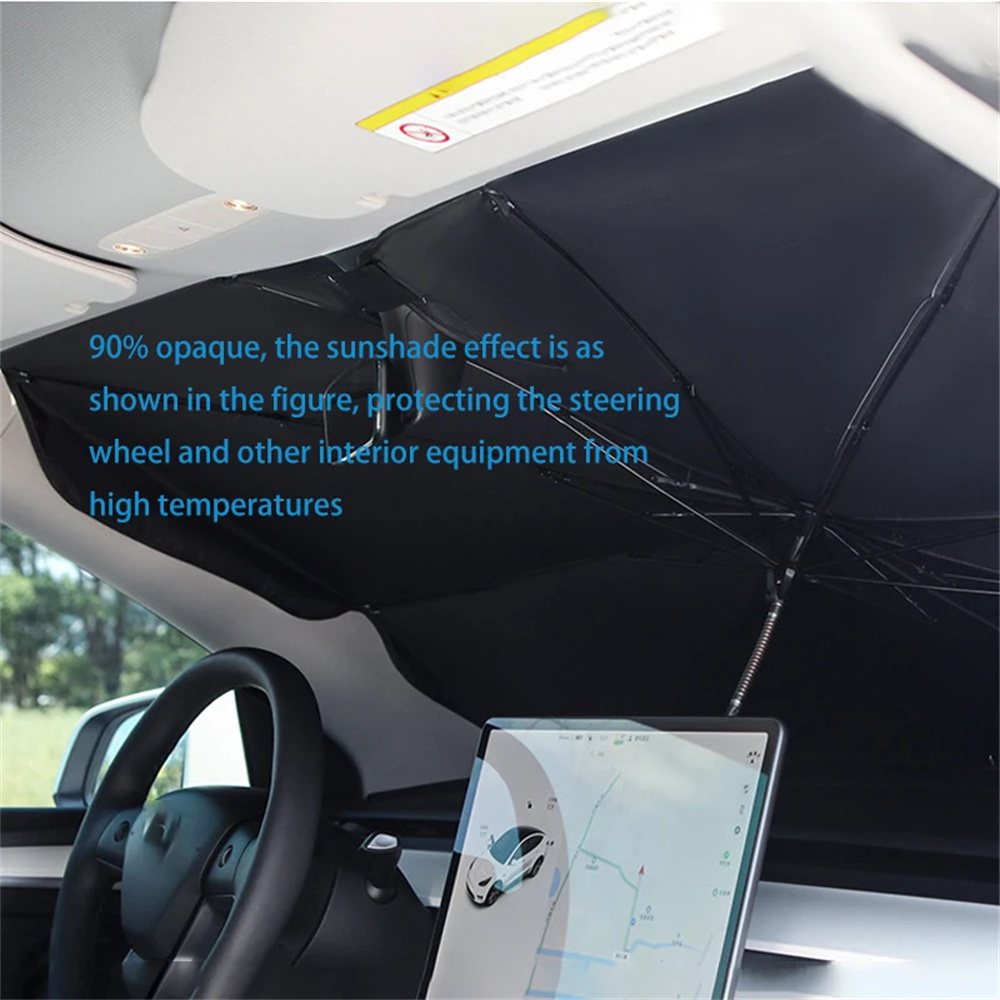Gummi-Sonnenschirm für Auto, UV-Schutz, zusammenklappbar, hohe Schattierung, Auto-Regenschirm, Frontscheibe, hohe Schattierung, silberner Sonnenschirm