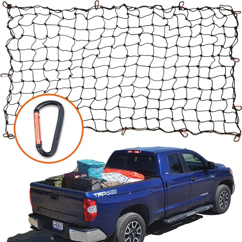 1.8M * 1.2M Hoge Elasticiteit Pickup Truck Auto Bagage Container Opslag Netto Cargo Organizer Met Oxford Handtas Met 12 Karabijnhaak