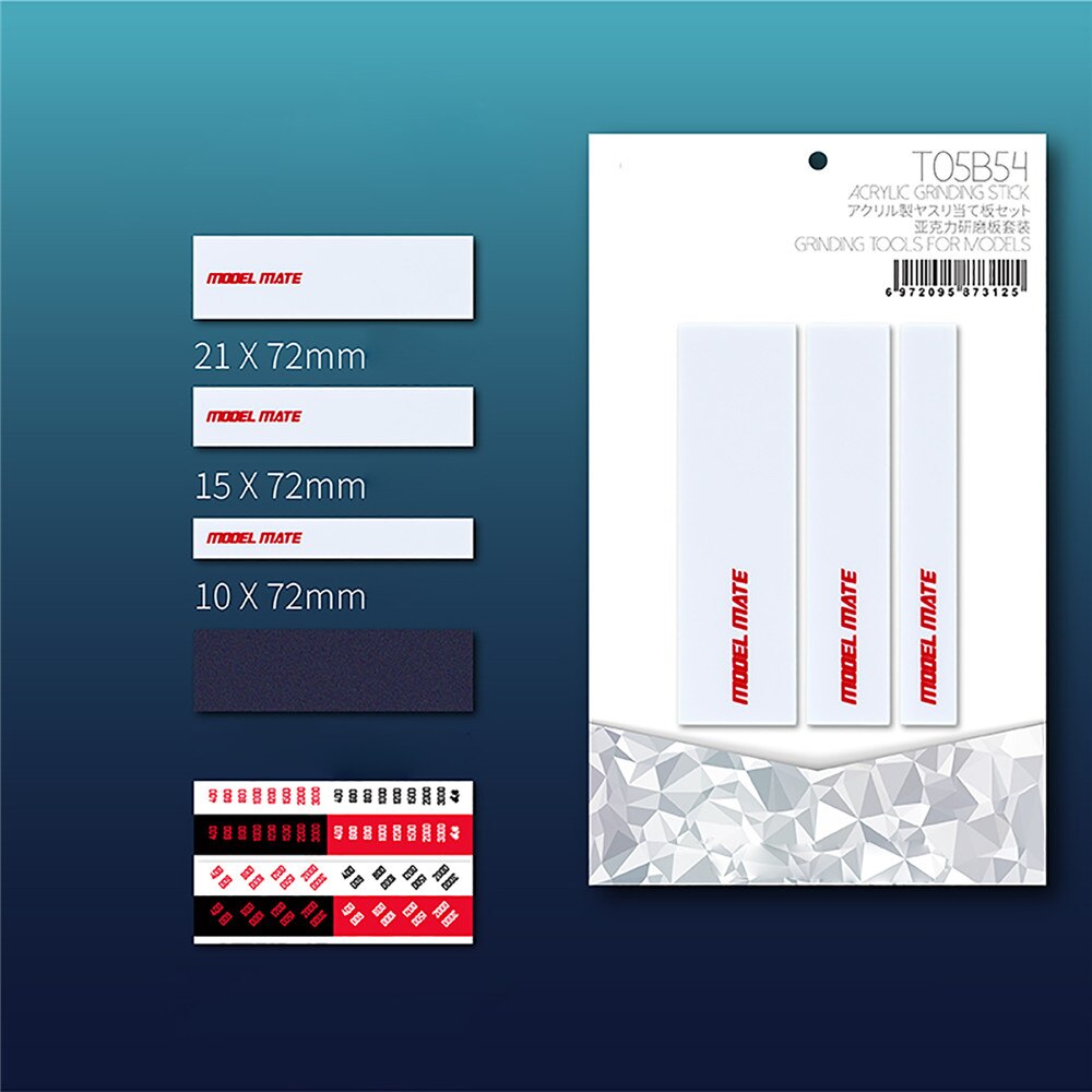 3pcs Acrylic Grinding Stick Polishing Sanding Sticks Set DIY Model Tools for Gundam Accessories Parts: White