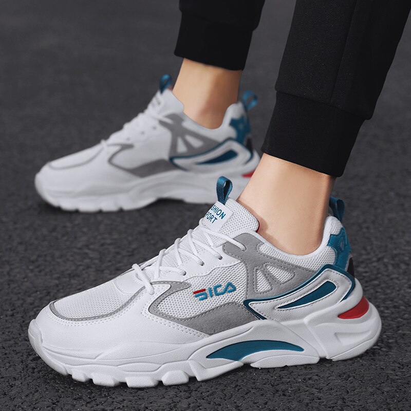 Tênis masculino sapatos de tênis de ar almofada rendas até sapatos de desporto respirável tênis de malha branco tenis femininohombre formadores sapatos esportivos: green / 6