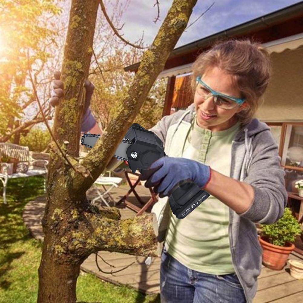 4-inch Chainsaw Blade/guide For 21V Lithium Battery Portable Electric Pruning Saw Rechargeable Garden Saw Woodworking One-Handed
