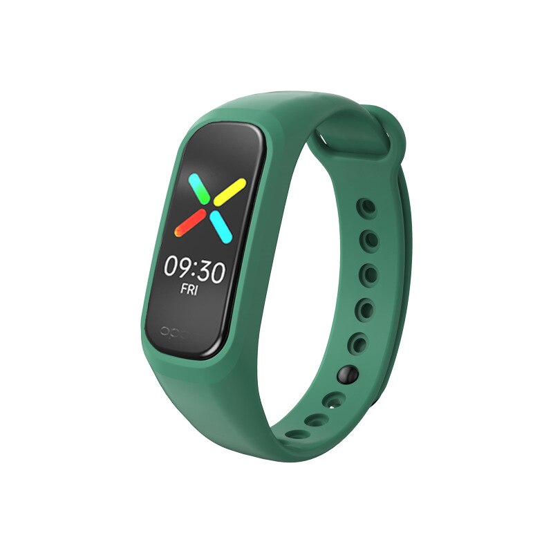 Silikoni rannehihna oppo nauhan vaihtorannekkeen urheilunauha pehmeä vedenpitävä ranneke oppo smart band vyölle: Tummanvihreä