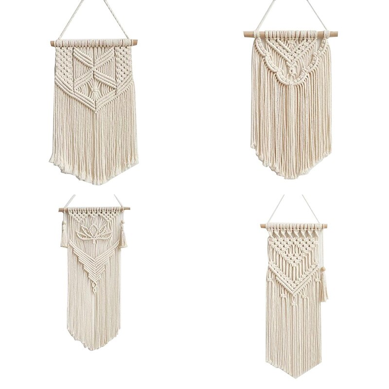 Nordic Macrame Woven Tapestry Boho Chic Bohemian Wall Hanging Home Decoration Crafts Cotton Rope Woven Indoor Art Room Decoratio