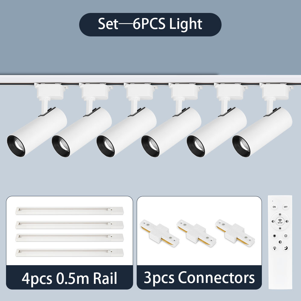 Plafoniera a binario a LED dimmerabile 110V 220V 3 colori Faretto con telecomando Lampada a LED lineare Apparecchio di illuminazione da cucina