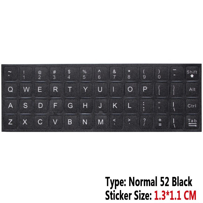 SR English Language 16 Standard Waterproof Keyboard Cover Stickers Layout Button Letters Computer Laptop Skins Accessories: Black Normal