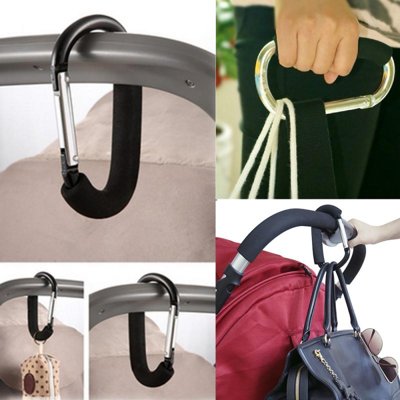 Mosquetón de aluminio para Gancho del Cochecito de bebé, Gancho de soporte para bolsa de carrito de bebé, Gancho de soporte, accesorios para asiento de coche