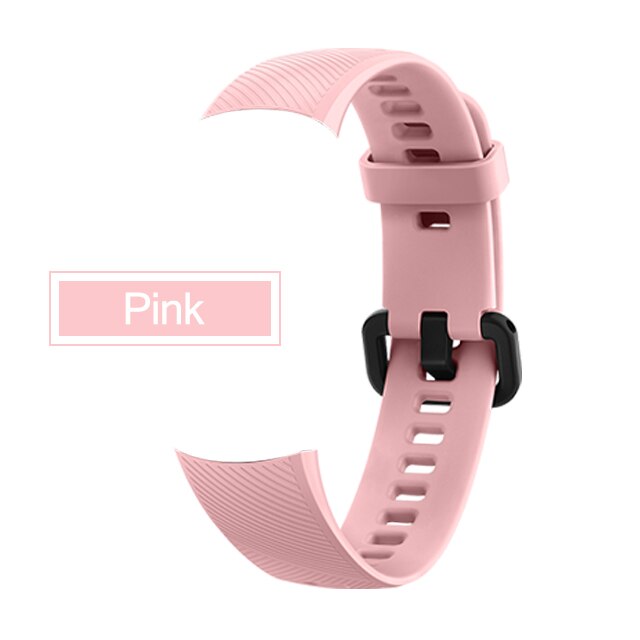 Correa de silicona para Huawei Honor Band 4 5 pulsera deportiva inteligente dos tonos porosa correa de reemplazo transpirable para Honor Band 3 4 Band5: Pink