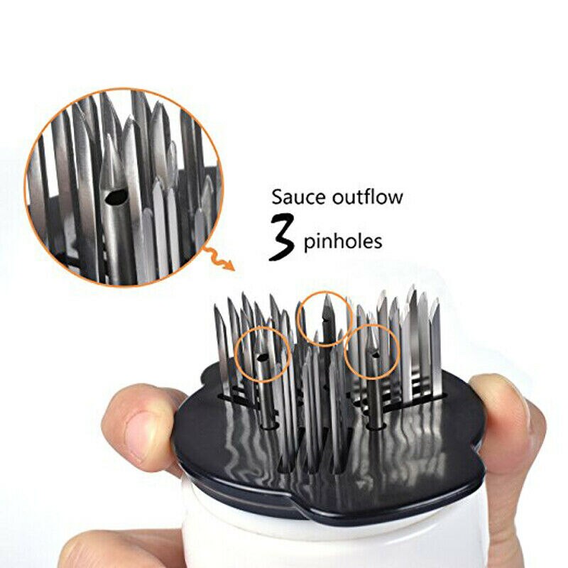 Vleesvermalser Tool Met Scherpe Roestvrijstalen Naald Blade Smaak Marinade Vlees Injector Spuit Voor Tenderizing Steak
