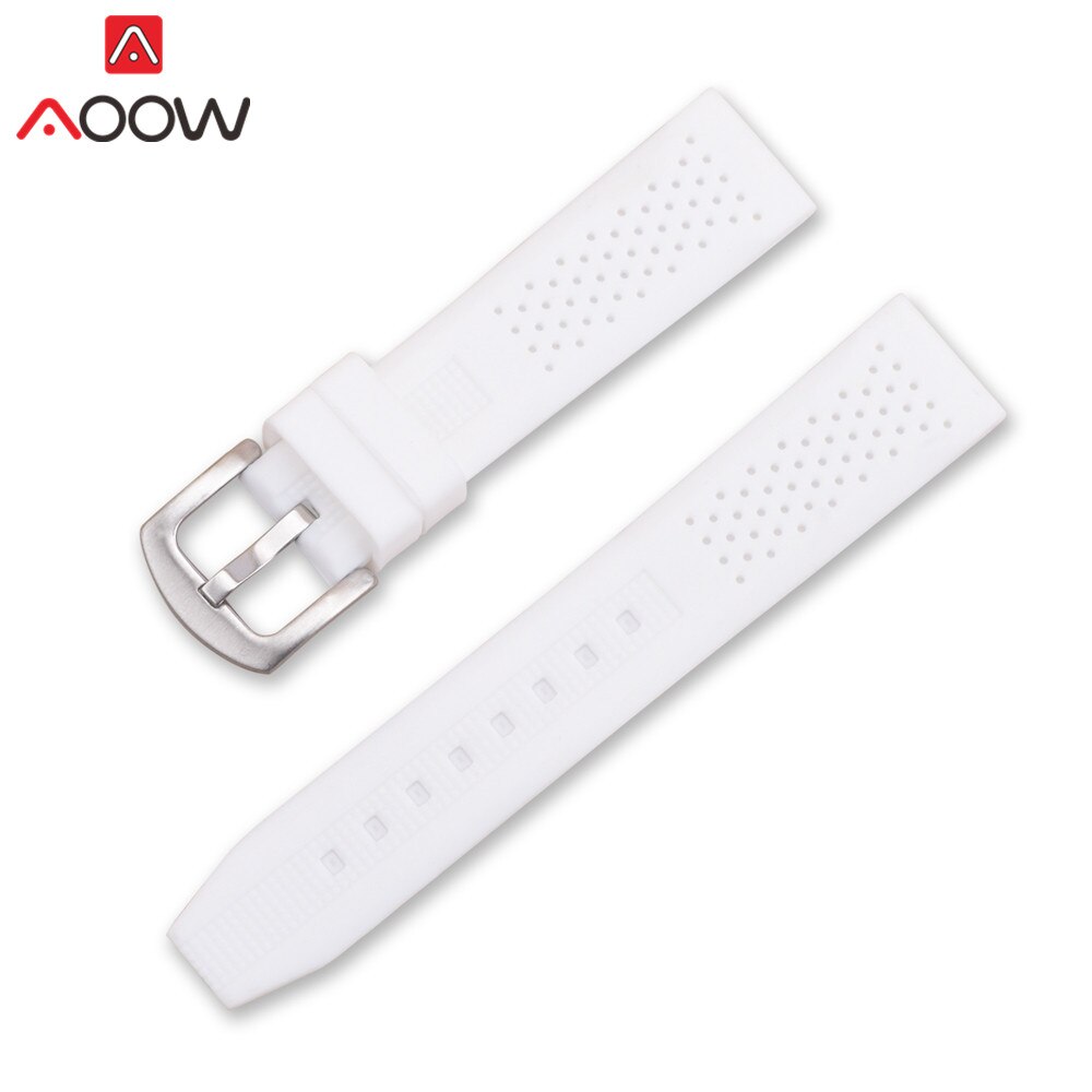 Pulseira universal de silicone, pulseira à prova d&#39;água para gear s2 s3, 16mm, 18mm, 20mm, 22mm e 24mm: White / 22mm